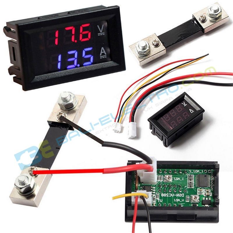Jual Volt & Amp Meter 100A + Shunt di Denpasar Bali
