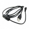 Bali Electro - Jual Kabel Charger USB + Saklar (Hitam) di Denpasar - Bali