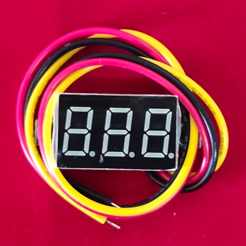 Jual Voltmeter DC 3 Wire 0.36” 0-100 V Biru di Denpasar Bali