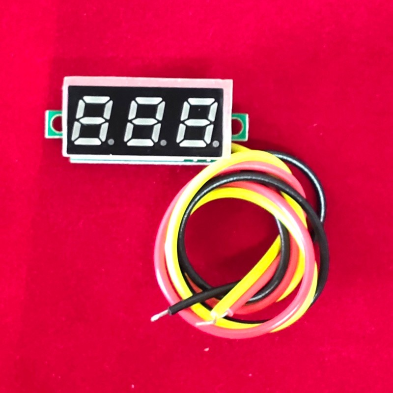 Jual Voltmeter DC 3 Wire 0.28” 0-100 V Kuning di Denpasar Bali