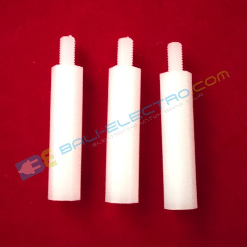 Jual Hex Spacer Nilon M3 MF 25+6mm di Denpasar Bali