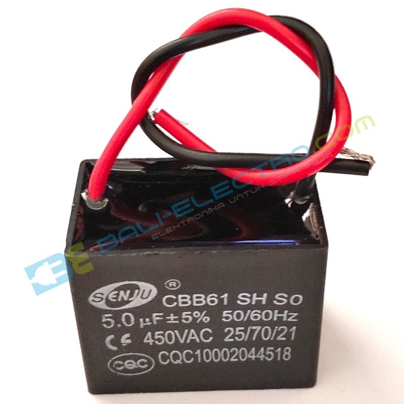 Jual Capacitor CBB61 Merah 450V 5uf di Denpasar Bali