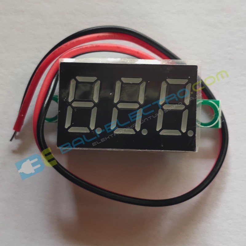Jual Voltmeter DC 0.36” 2 Wire 2.7V-32V  – Hijau  di Denpasar Bali