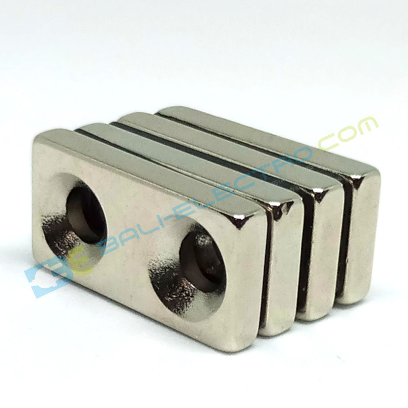 Jual Magnet Neodymium Kotak Lubang 30x15x5mm di Denpasar Bali